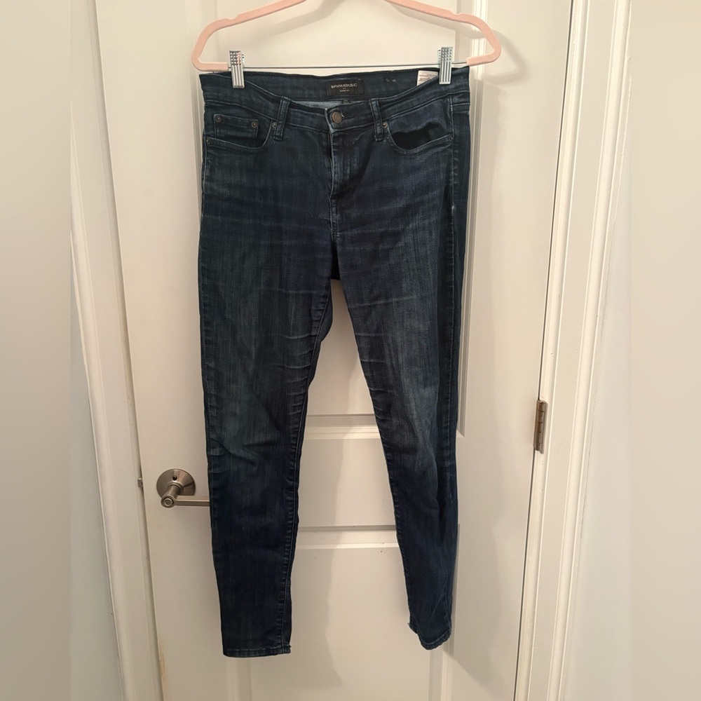 Banana Republic Dark Wash Blue Denim Skinny Fit Jeans Size 29 (Size 8) Stretch